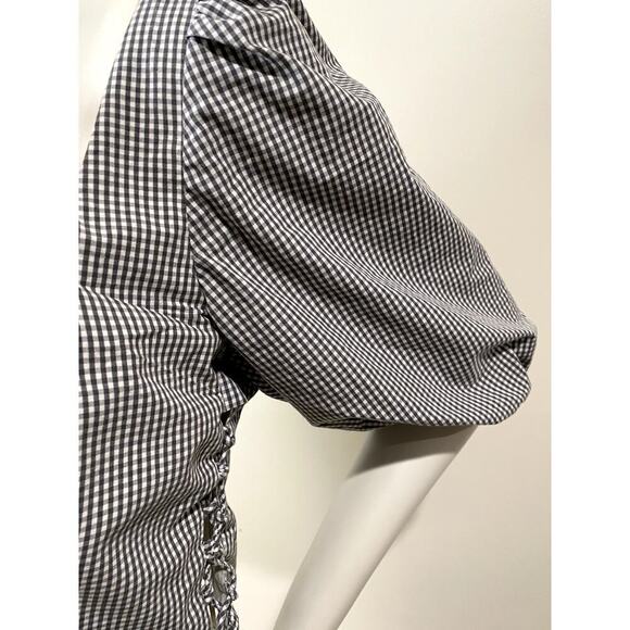 Abercrombie & Fitch Gingham Black/Gray/White Plaid Crop Top - Sz. Large (NWOT) - Picture 5 of 10